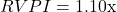 RVPI = 1.10\text{x}