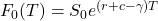 F_0(T) = S_0 e^{(r + c - \gamma)T}