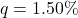 q = 1.50\%