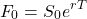 \[F_0 = S_0 e^{rT}\]