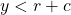 y < r + c