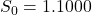 S_0 = 1.1000