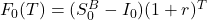 F_0(T) = (S_0^B - I_0)(1+r)^T
