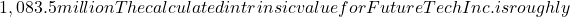 1,083.5 millionThe calculated intrinsic value for Future Tech Inc. is roughly