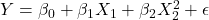 Y = \beta_0 + \beta_1 X_1 + \beta_2 X_2^2 + \epsilon
