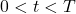 0 < t < T