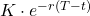 K \cdot e^{-r(T-t)}
