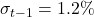 \sigma_{t-1} = 1.2\%