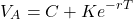 \[V_A = C + K e^{-rT}\]