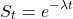 \[S_t = e^{-\lambda t}\]