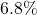6.8\%