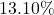 13.10\%