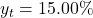 y_t = 15.00\%