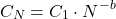 \[C_N = C_1 \cdot N^{-b}\]