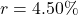 r = 4.50\%