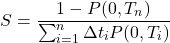 \[S = \frac{1 - P(0, T_n)}{\sum_{i=1}^{n} \Delta t_i P(0, T_i)}\]