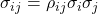 \sigma_{ij} = \rho_{ij}\sigma_i\sigma_j