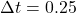 \Delta t = 0.25