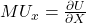 MU_x = \frac{\partial U}{\partial X}