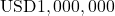 \text{USD}1,000,000