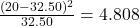 Rendered by QuickLaTeX.com \frac{(20 - 32.50)^2}{32.50} = 4.808