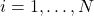 i = 1, \dots, N