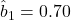 \hat{b}_1 = 0.70