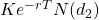K e^{-r T} N(d_2)