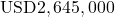 \text{USD}2,645,000