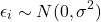 \[\epsilon_i \sim N(0, \sigma^2)\]