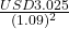 \frac{USD 3.025}{(1.09)^2}