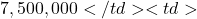 7,500,000</td><td>