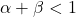 \alpha + \beta < 1