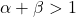 \alpha + \beta > 1