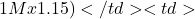 1M x 1.15)</td><td>