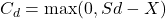 C_d = \max(0, Sd - X)