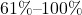 61\%\text{--}100\%