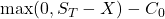 \max(0, S_T - X) - C_0
