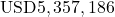 \text{USD}5,357,186