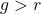 g > r