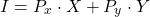 \[I = P_x \cdot X + P_y \cdot Y\]