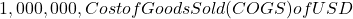 1,000,000, Cost of Goods Sold (COGS) of USD