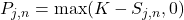 Rendered by QuickLaTeX.com P_{j, n} = \max(K - S_{j, n}, 0)
