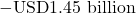 -\text{USD}1.45\text{ billion}