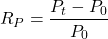 \[R_P = \frac{P_t - P_0}{P_0}\]