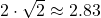 \USD2 \cdot \sqrt{2} \approx \USD2.83