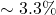 \sim 3.3\%