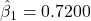 \hat{\beta}_1 = 0.7200