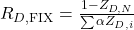 R_{D,\text{FIX}} = \frac{1 - Z_{D,N}}{\sum \alpha Z_{D,i}}