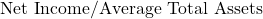\text{Net Income} / \text{Average Total Assets}